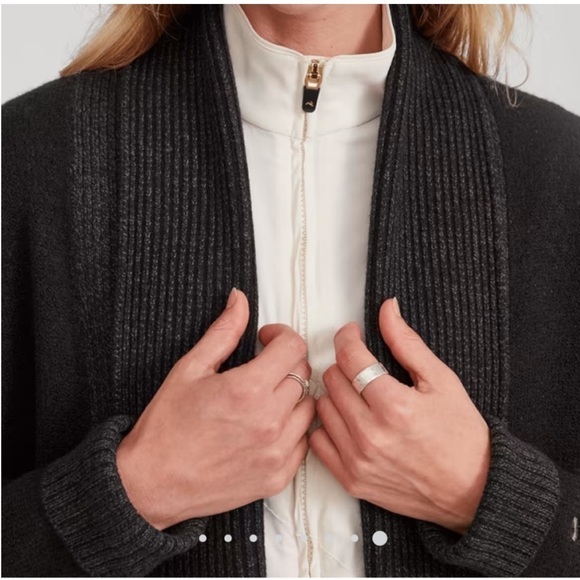 Allbirds Ivory Wool Cardi Long Merino Wool Duster Cardigan Shawl Collar S M New - Picture 7 of 12